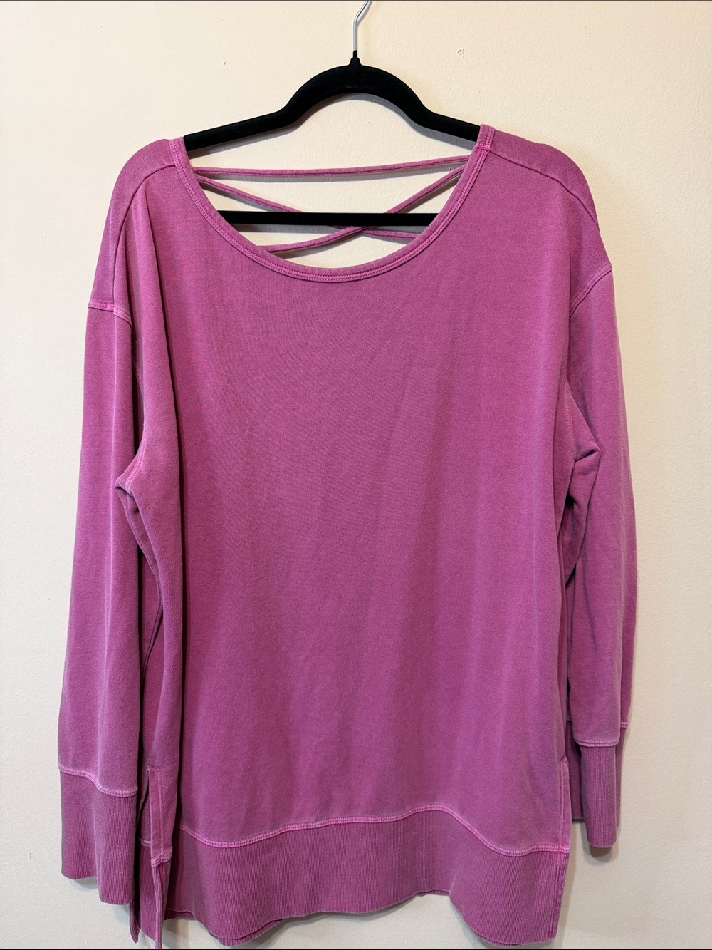 Maurices Mauve Pink Strappy-Back Pullover Sweatshirt